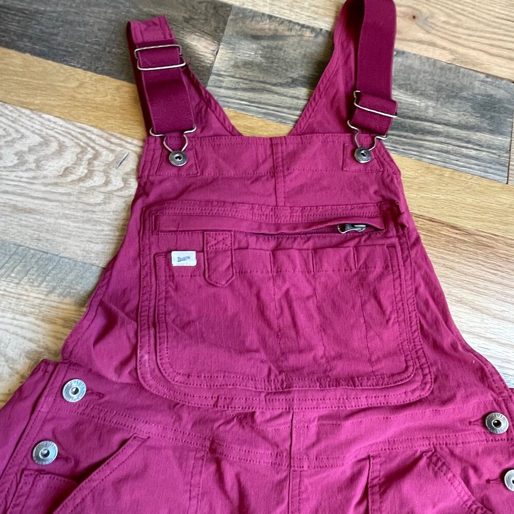 Duluth Trading Womens S Utility Bib Overall Shorts Ripstop Burgundy - Picture 2 of 7